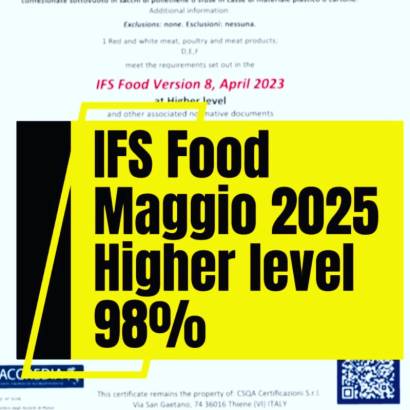 Certificazione IFS 2025: Bencarni Spa raggiunge un risultato eccellente!
HIGHER ...