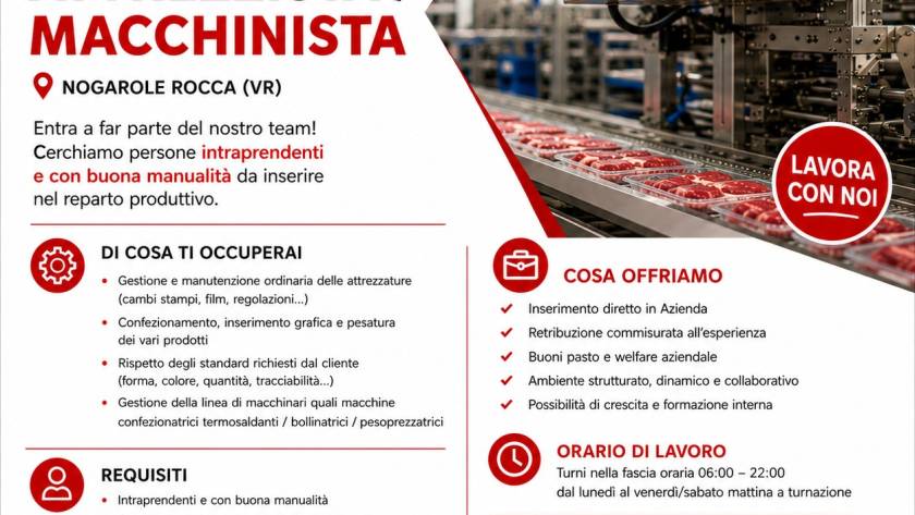 STIAMO ASSUMENDO 
 Nogarole Rocca (VR)

Vuoi entrare a far parte di un’azienda s...